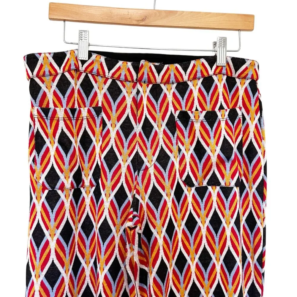 Free People Hip Hugging Jacquard Flare Pants Sz 10